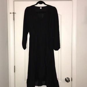 Black midi long sleeve dress
